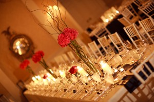 Old Warson Country Club interior with Fleurish Pink Centerpieces