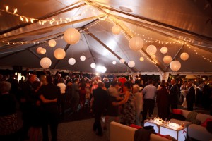 Tented Dance Floor Hanging lights